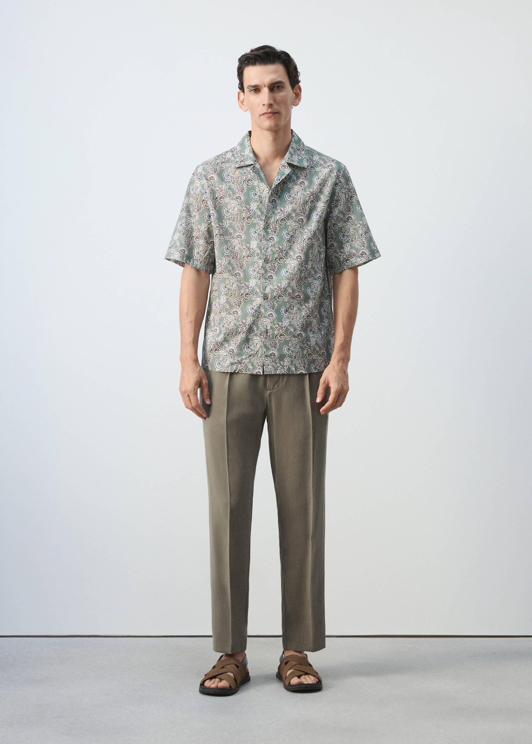 Chemise col bowling 100 % coton - Plan général