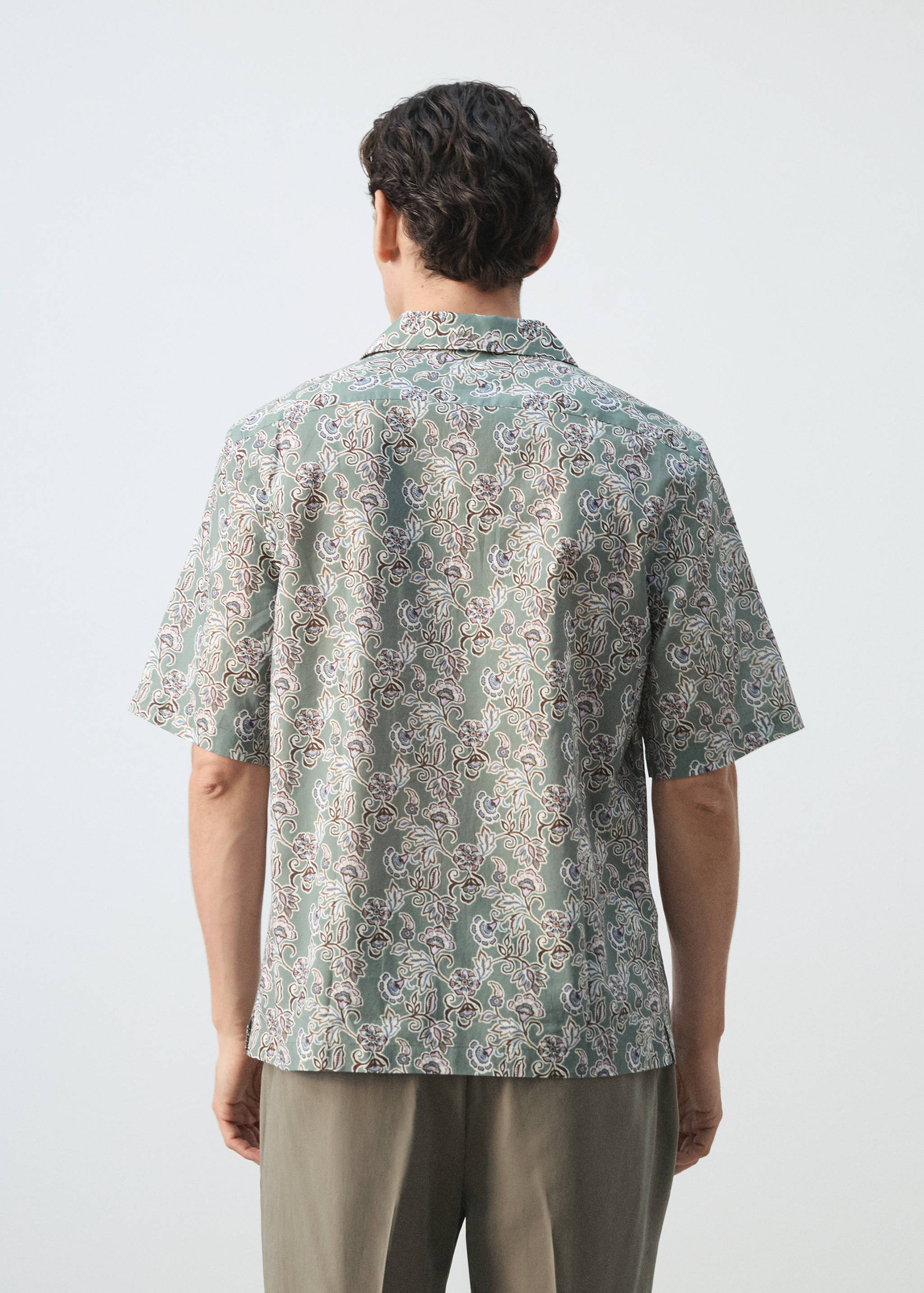 Chemise col bowling 100 % coton - Verso de l’article