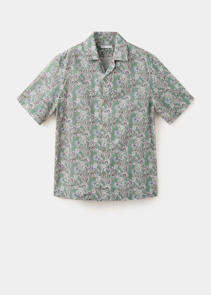 100% cotton bowling-collar shirt - thumbnail 4
