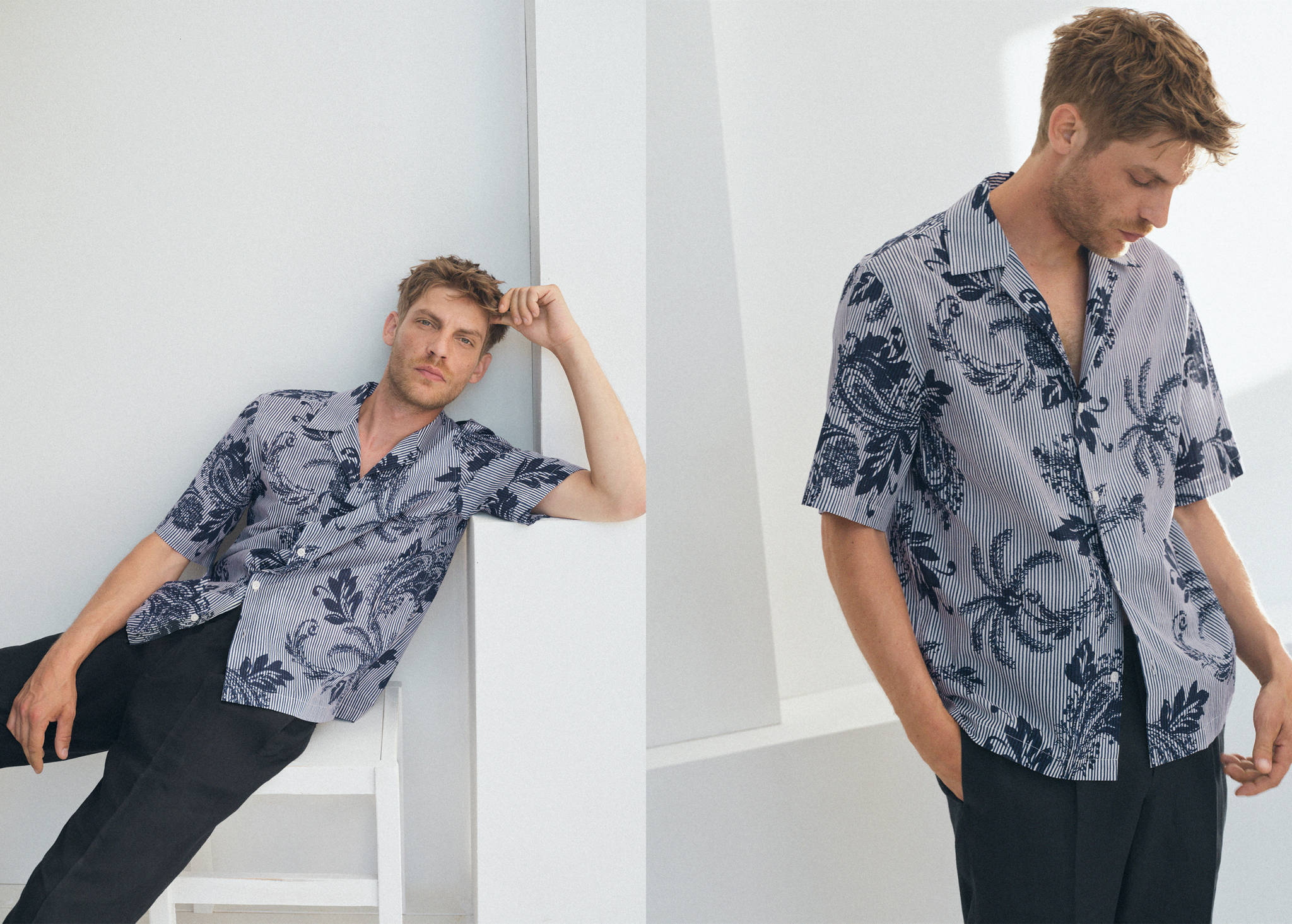 Chemise imprimée 100 % coton - Plan panoramique