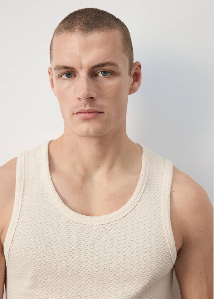 Slim-fit cotton tank top — Off White