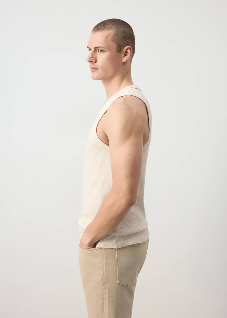 Slim-fit cotton tank top — Off White