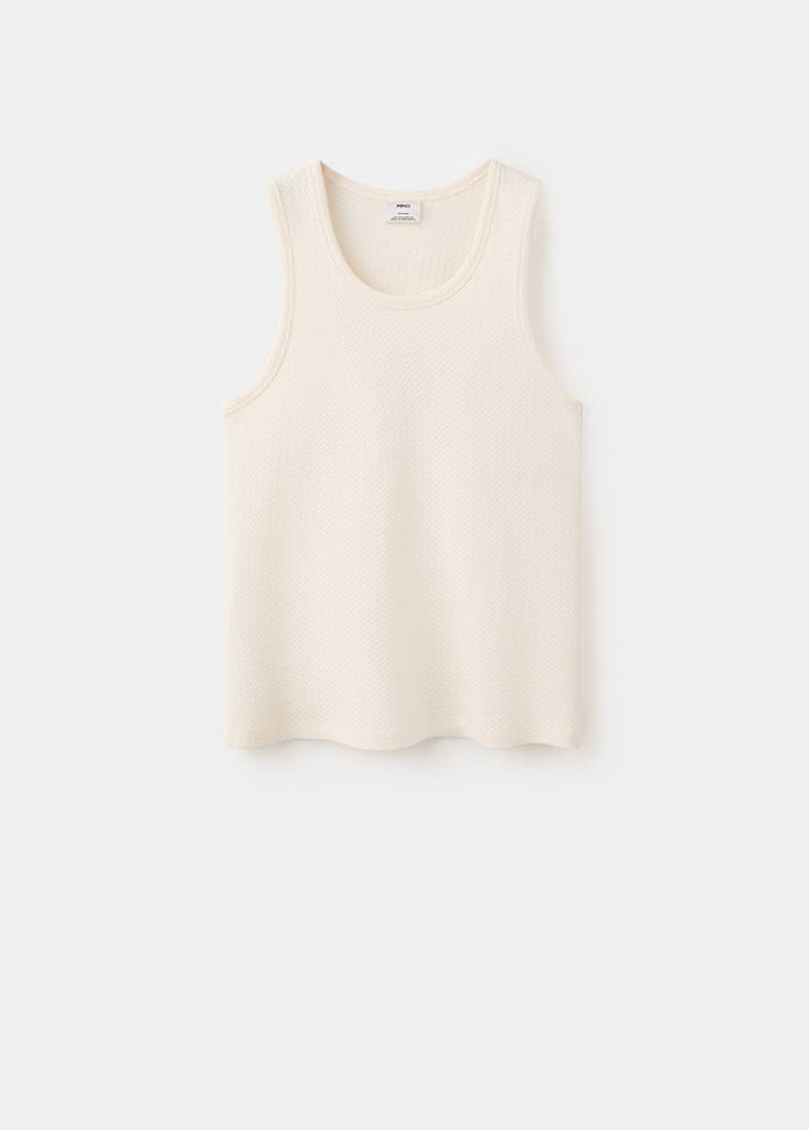 Slim-fit cotton tank top — Off White
