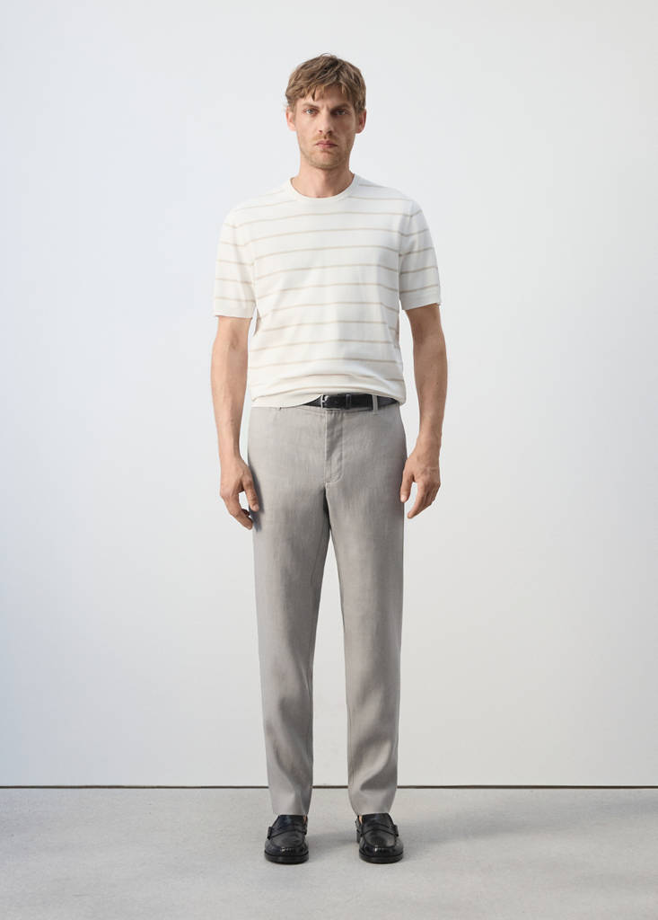Slim fit striped jersey t-shirt — Off White