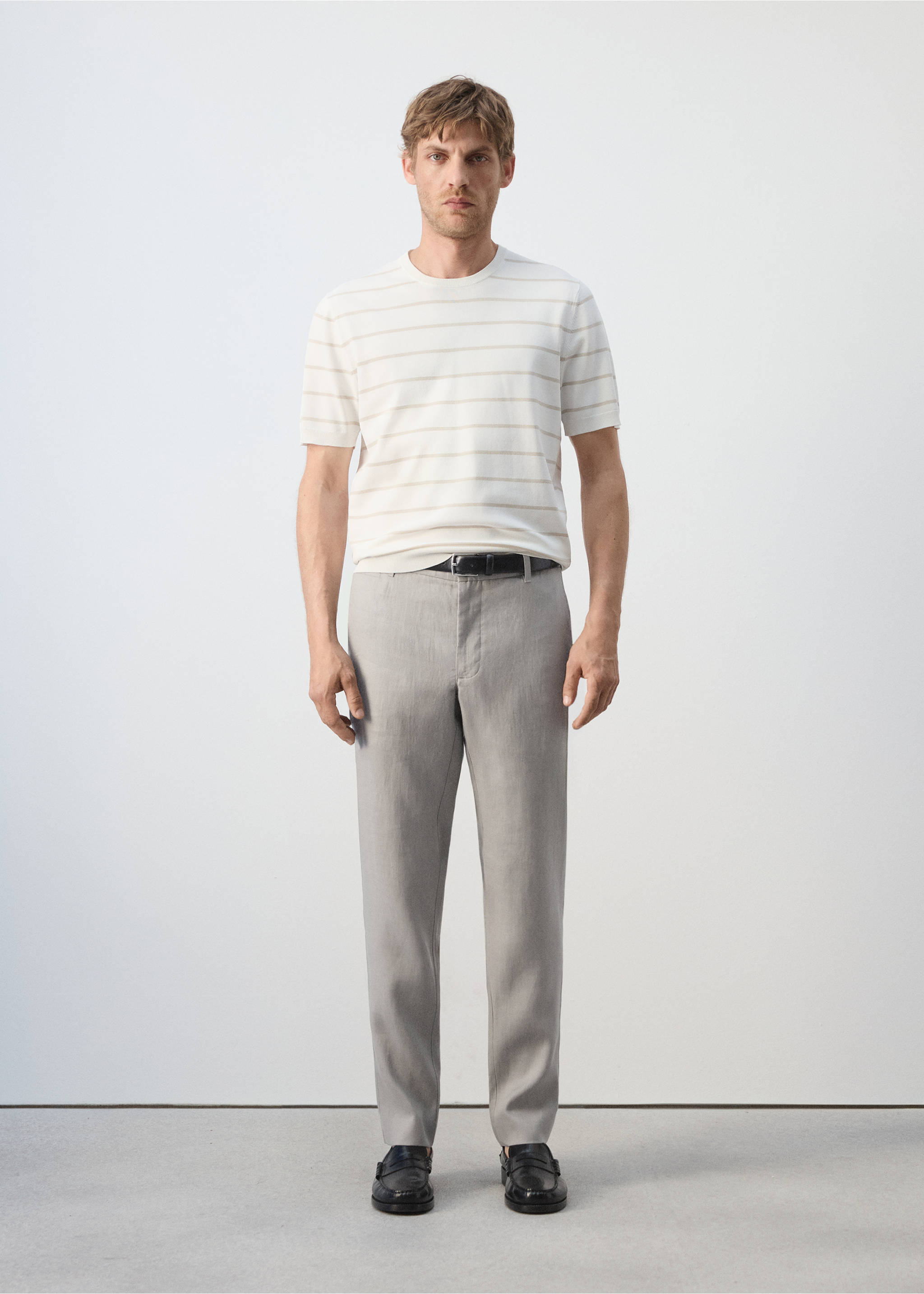 Horizontal striped T-shirt - General plane, Off White. Ref: 37031438-00.