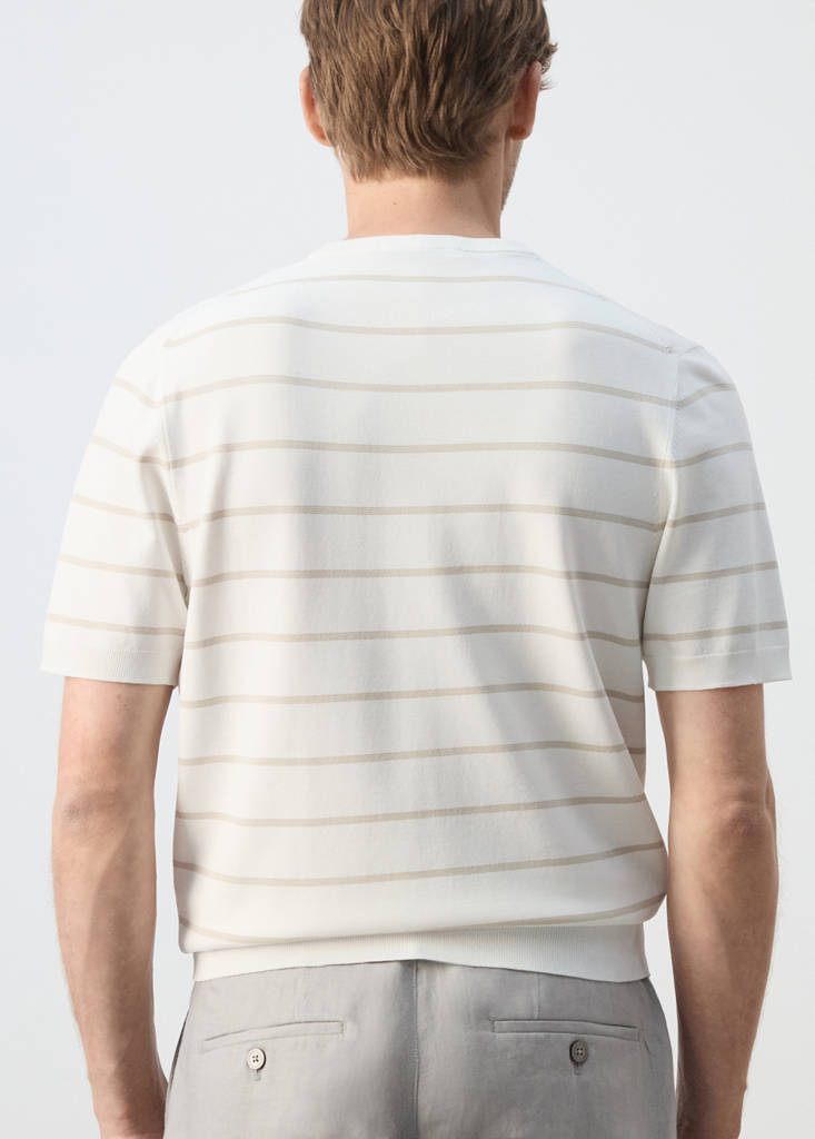 Slim fit striped jersey t-shirt — Off White