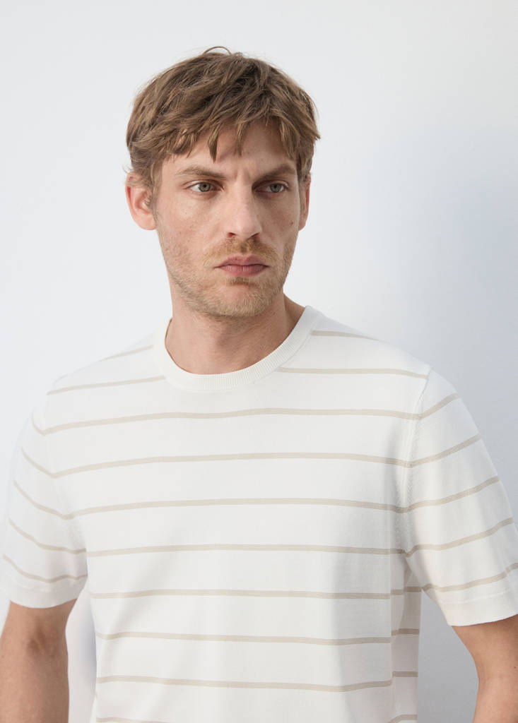 Slim fit striped jersey t-shirt — Off White