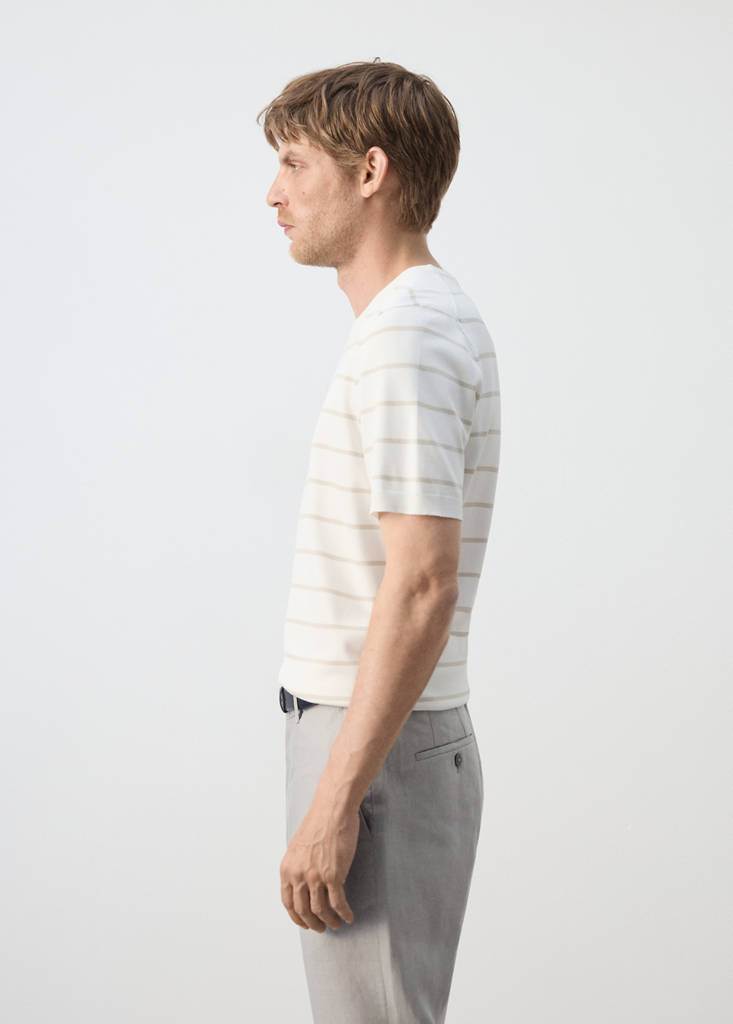 Slim fit striped jersey t-shirt — Off White