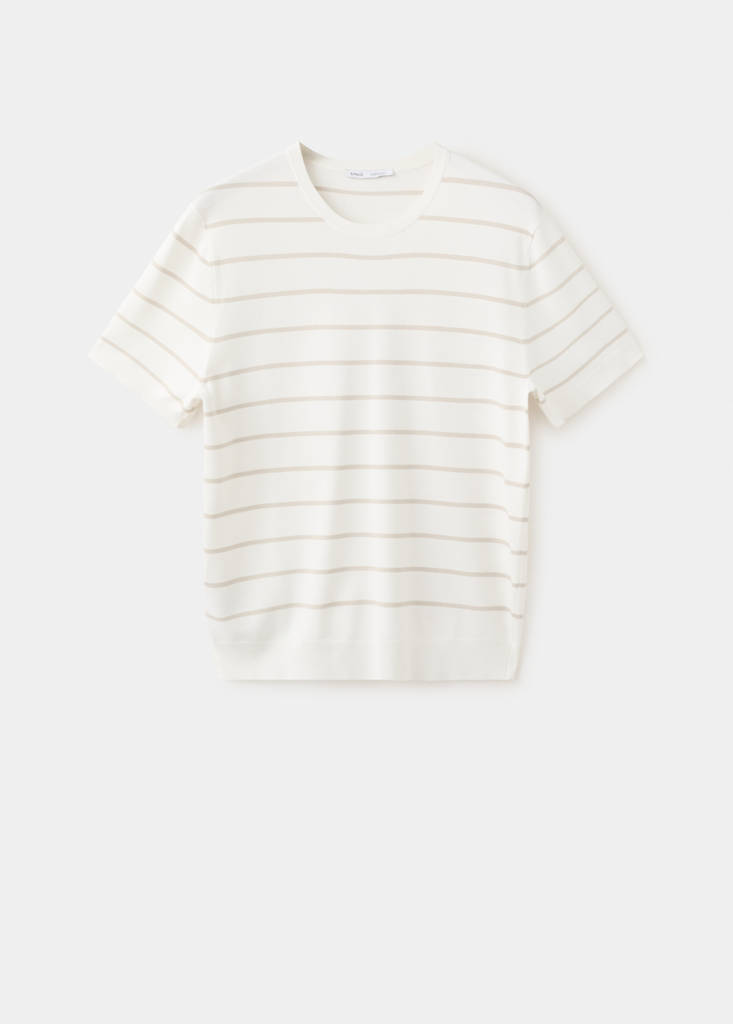 Slim fit striped jersey t-shirt — Off White