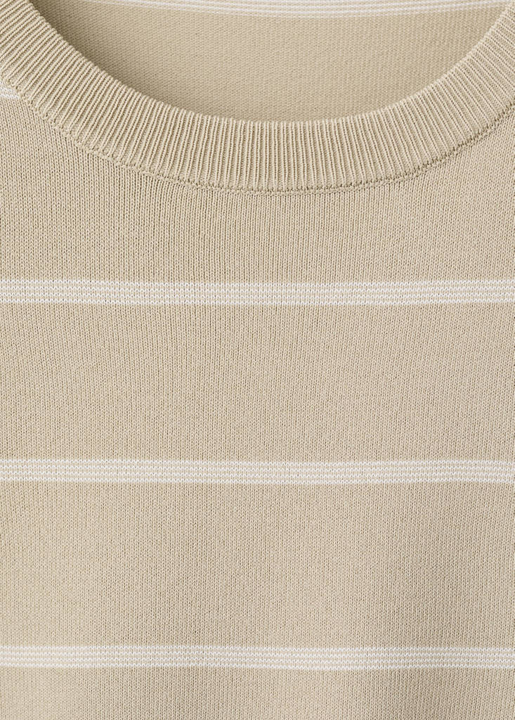 Slim fit striped jersey t-shirt — Sand