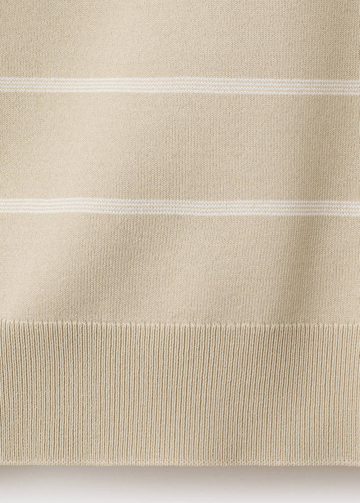 Slim fit striped jersey t-shirt — Sand