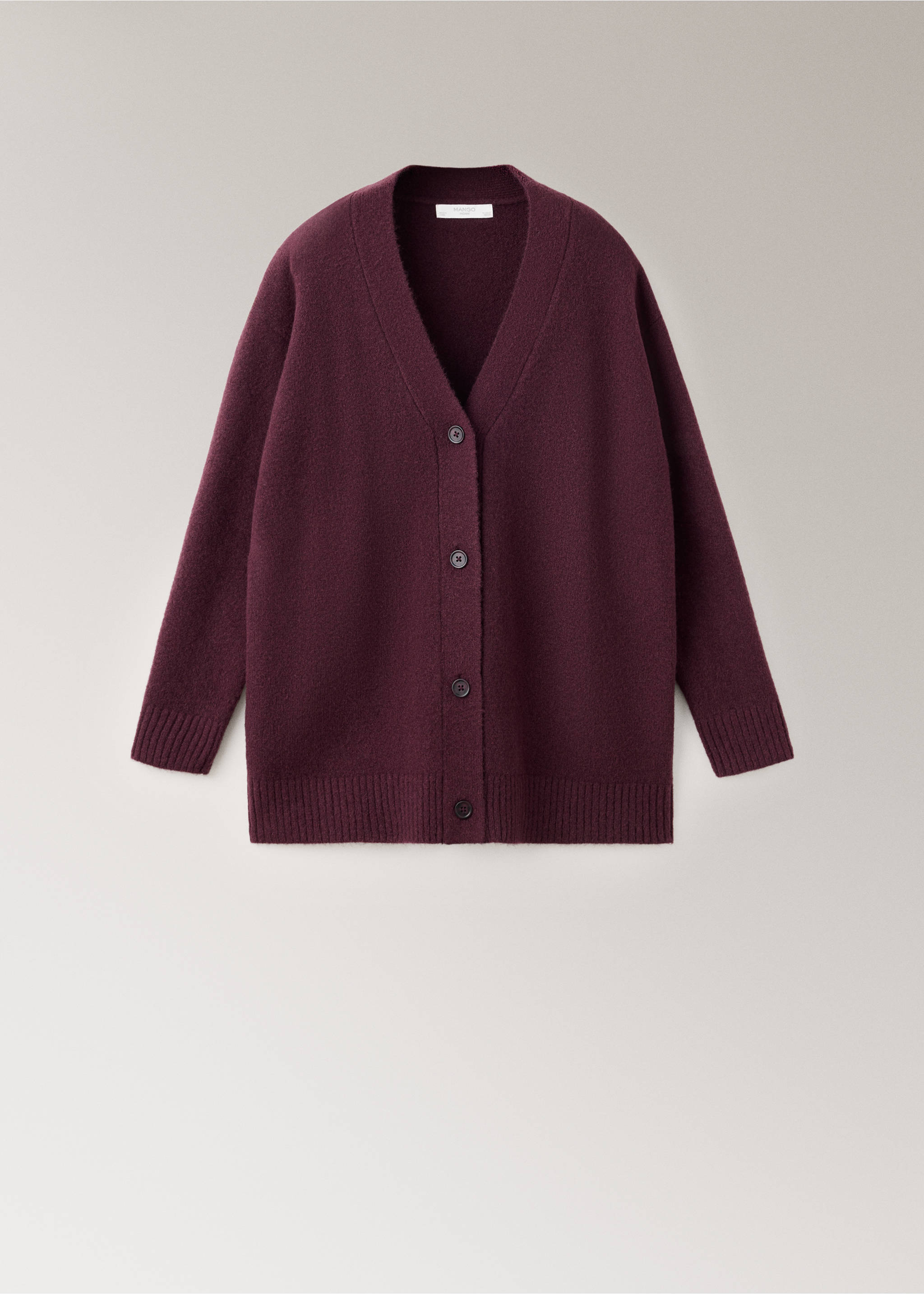 Cardigan de pyjama en maille à boutons - Article sans modèle, Bordeaux. Ref: 37031440-00.