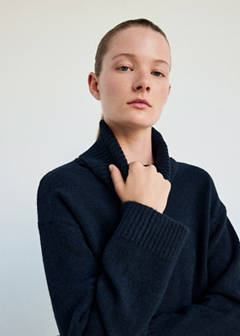 Turtleneck knit sweater — Navy 4