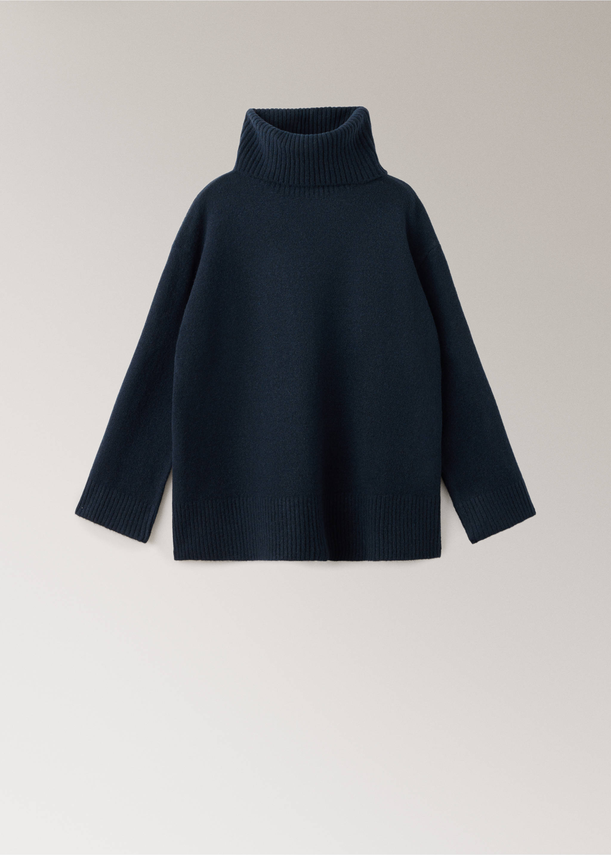 Jersey pyjama top with roll neck - Article without model, Navy. Ref: 37031441-00.