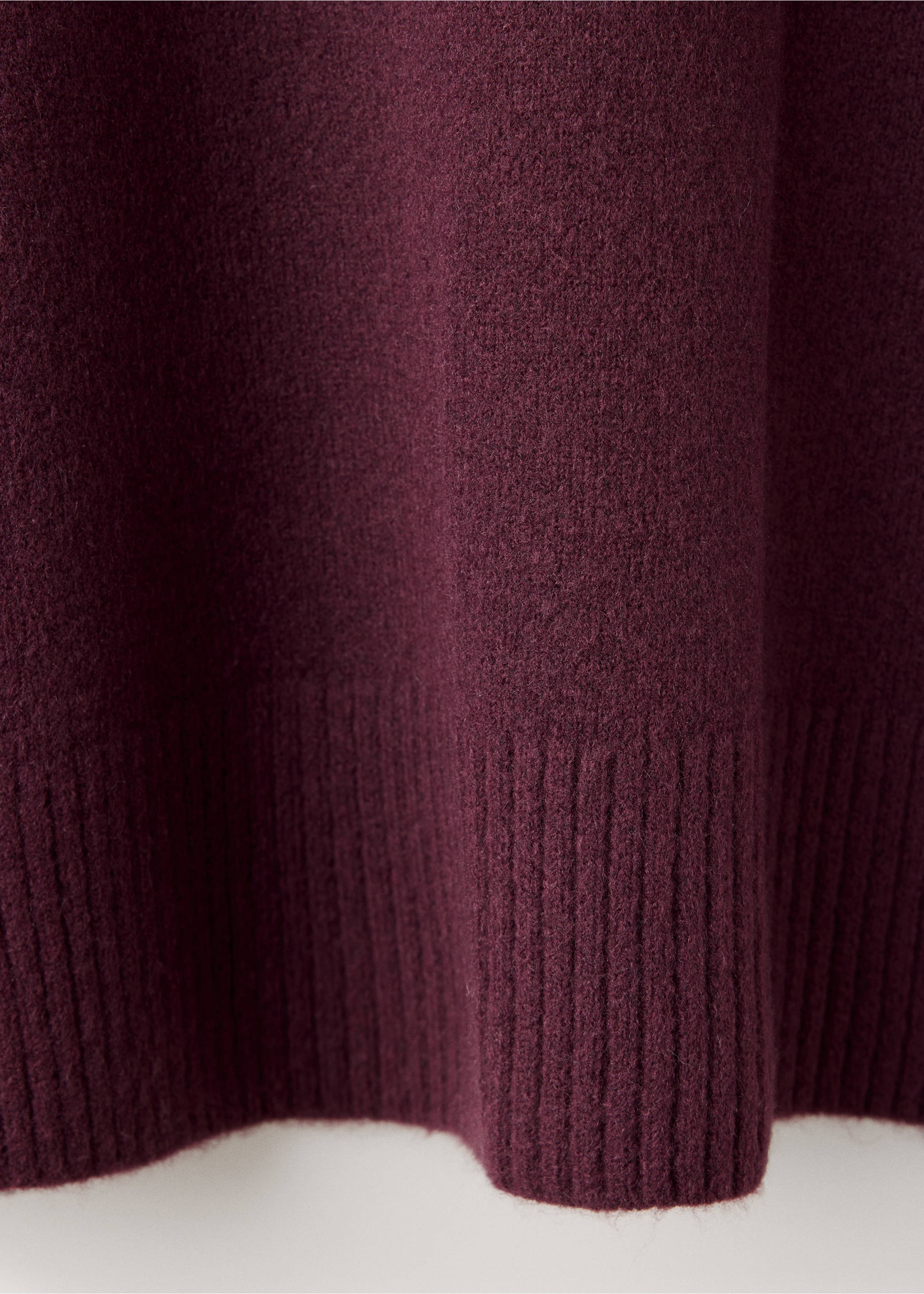 Camisola de pijama de malha com gola alta - Pormenor do artigo 0, Bordeaux. Ref: 37031441-00.