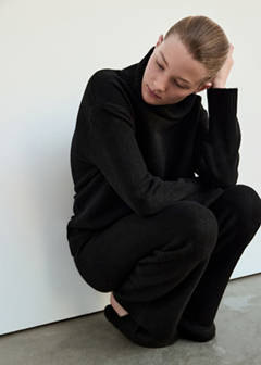 Turtleneck knit sweater — Black 5