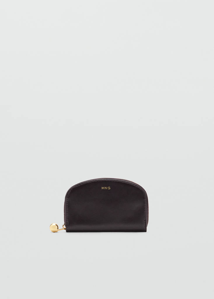 Medium wallet with mini-bead embellishment — Chocolate