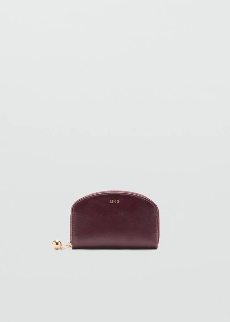 Medium wallet with mini-bead embellishment — Burgundy
