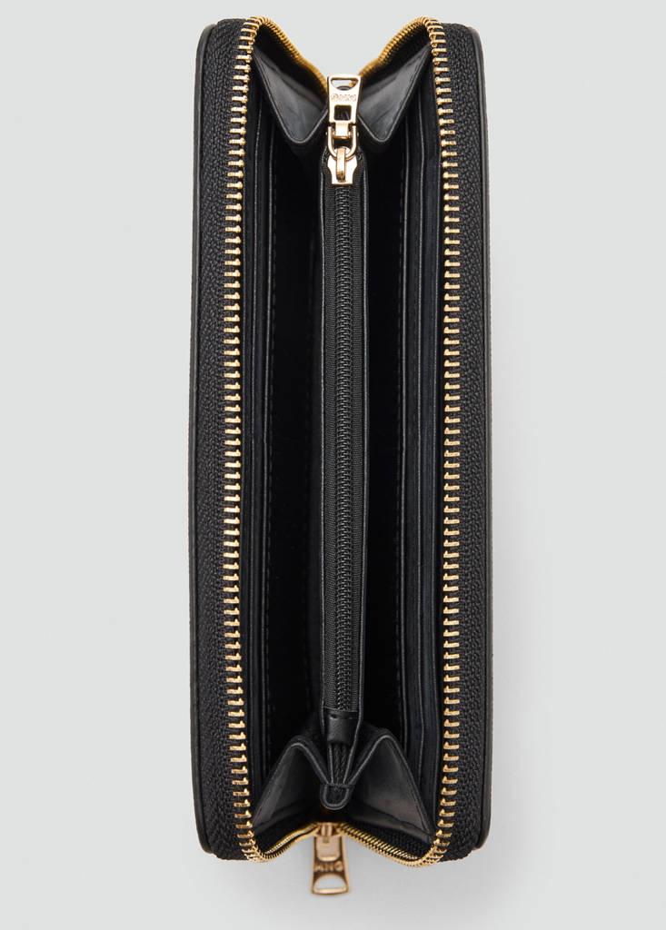 Saffiano-effect wallet — Black