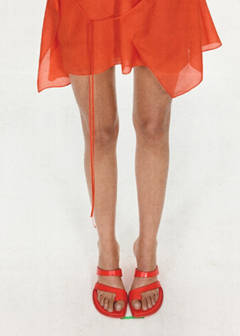 Wedge leather sandals — Red 2