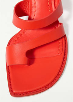 Wedge leather sandals — Red 13