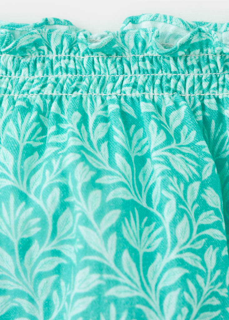 Floral dress and nappy cover — Aqua Green