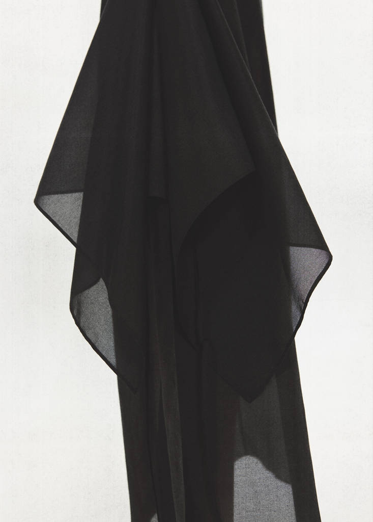 Semi-transparent dress with panel layering — Black