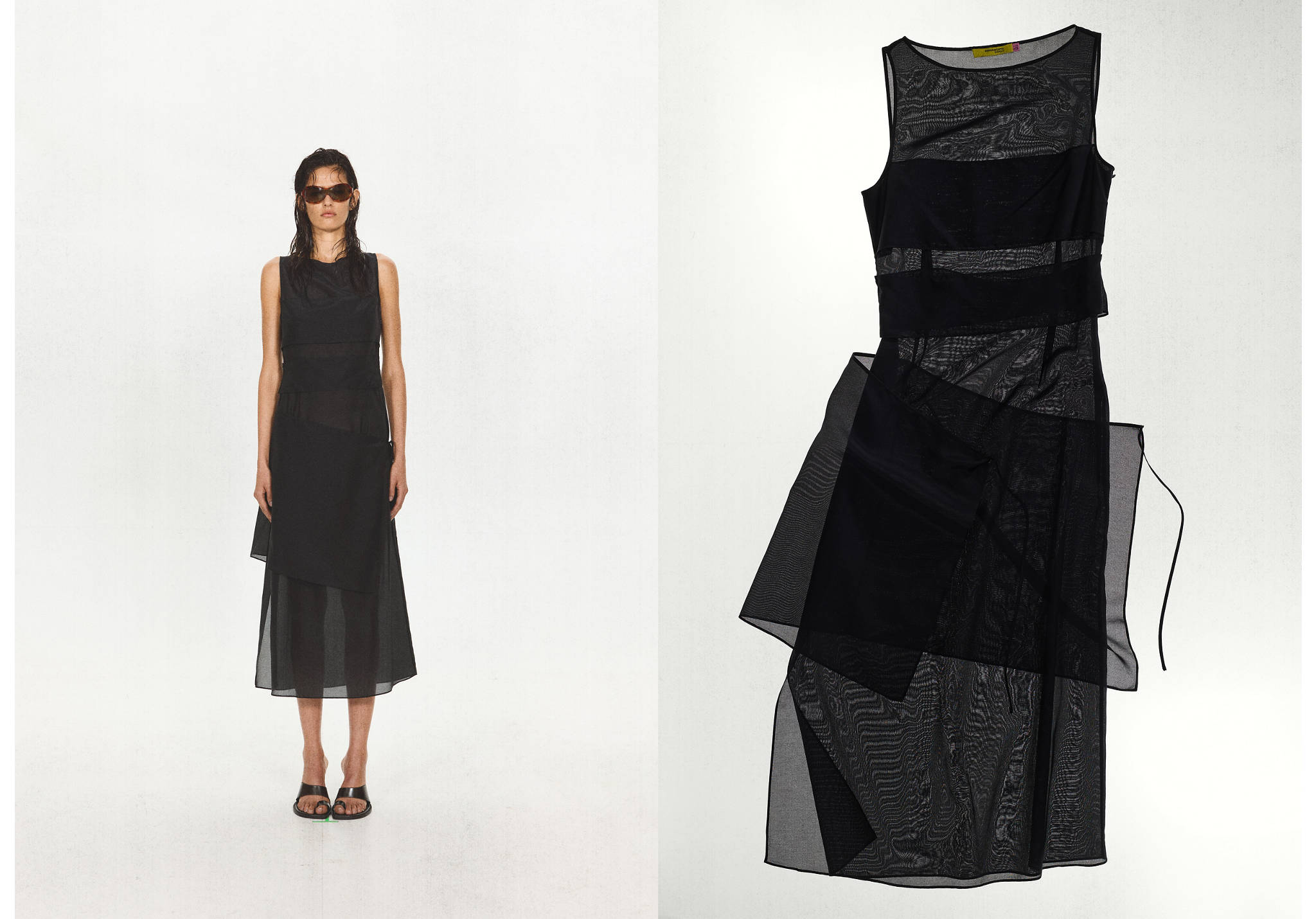 Semi-transparent dress with panel layering - Panoramic plane