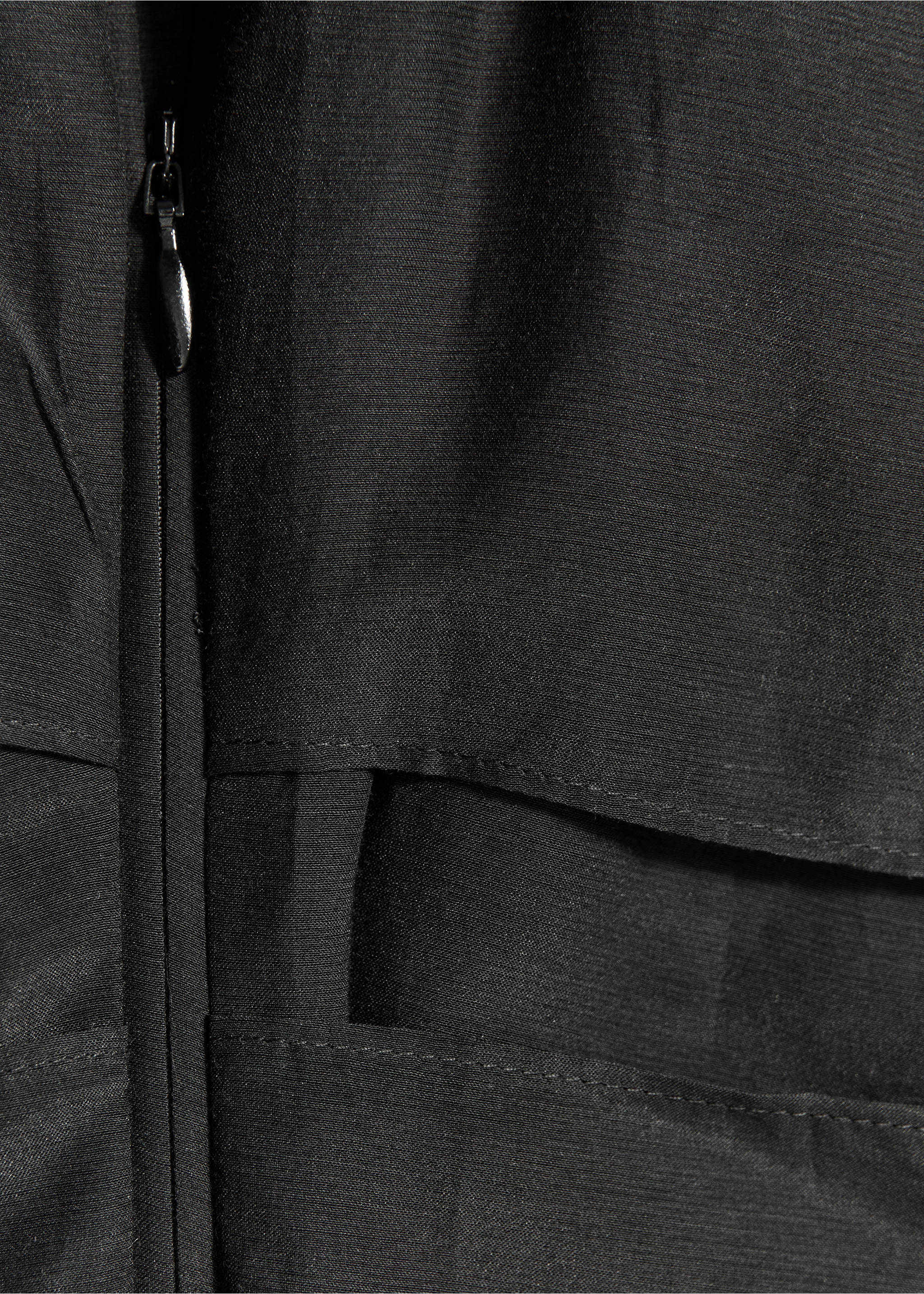 Sheer overlay panel dress - Details of the article 8, Black. Ref: 37031450-00.