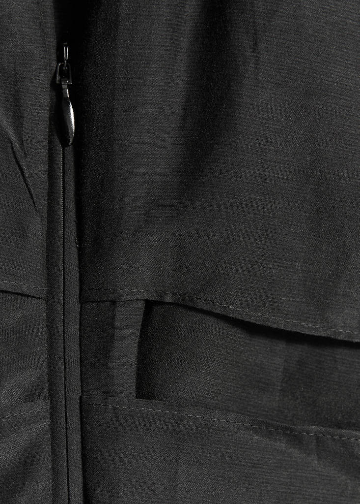 Semi-transparent dress with panel layering — Black