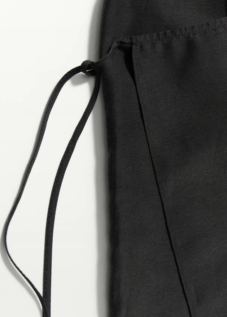 Semi-transparent dress with panel layering — Black