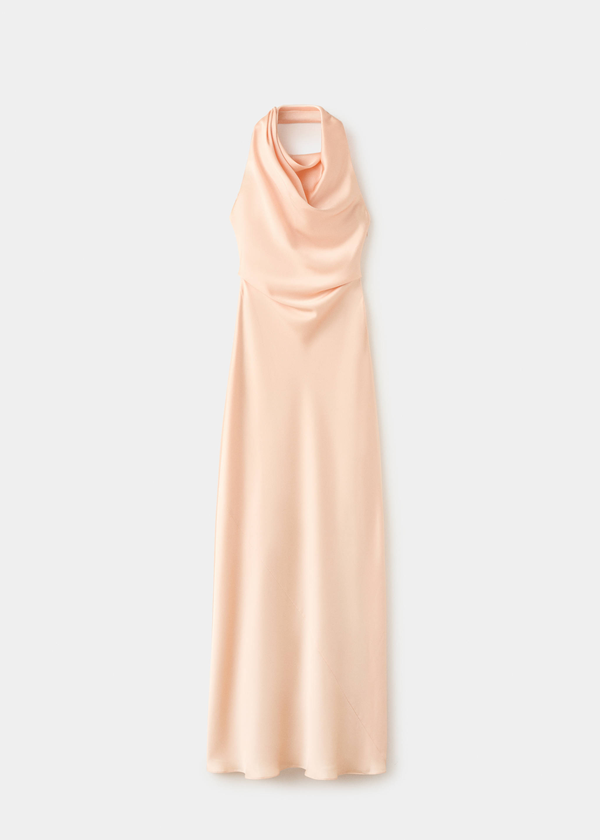 Draped neck satin dress - Article without model