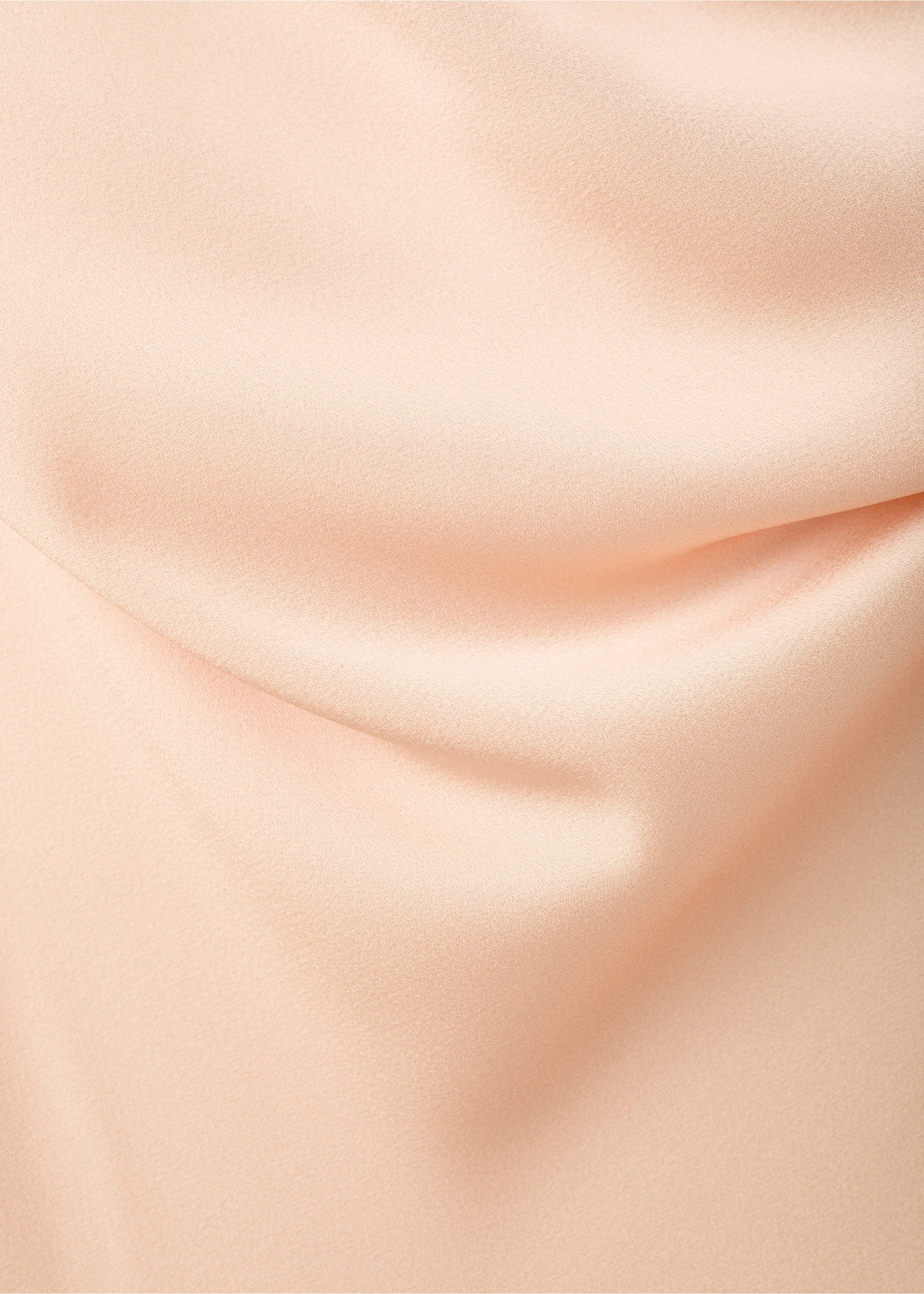 Draped neck satin dress - Details of the article 8, Pastel Pink. Ref: 37031452-00.