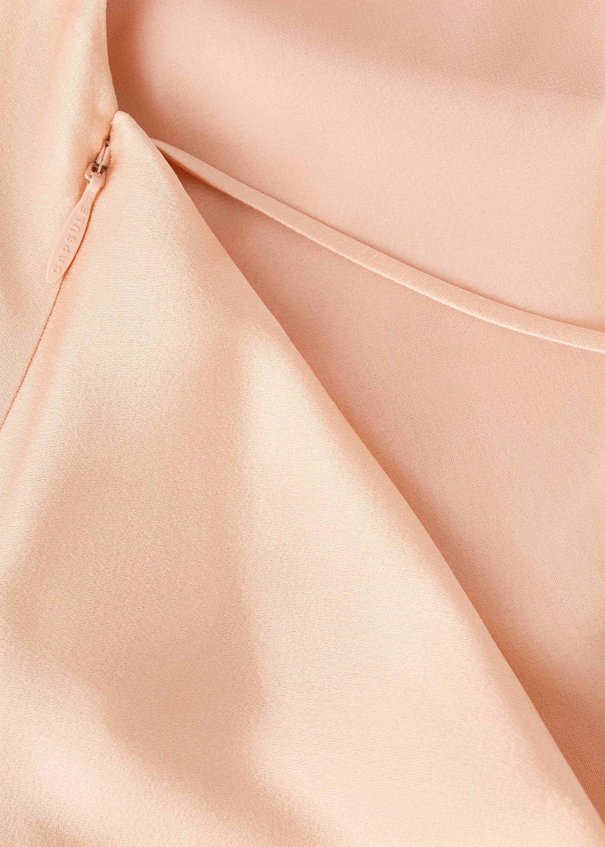 Draped neck satin dress - Details of the article 0