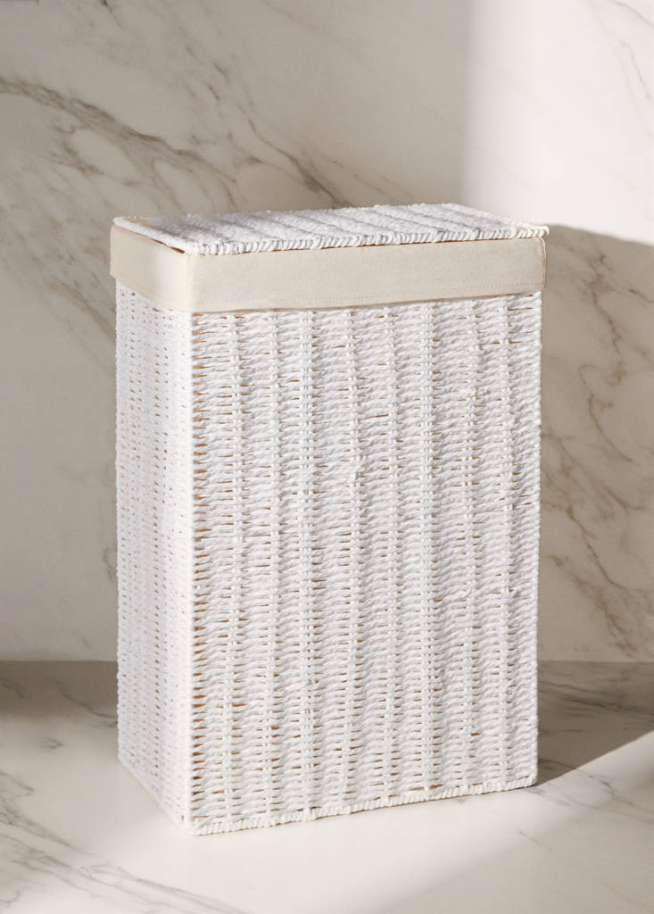 Medium paper laundry basket — White