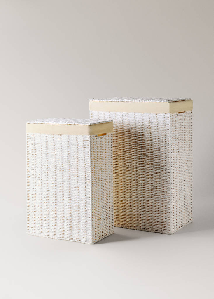 Medium paper laundry basket — White