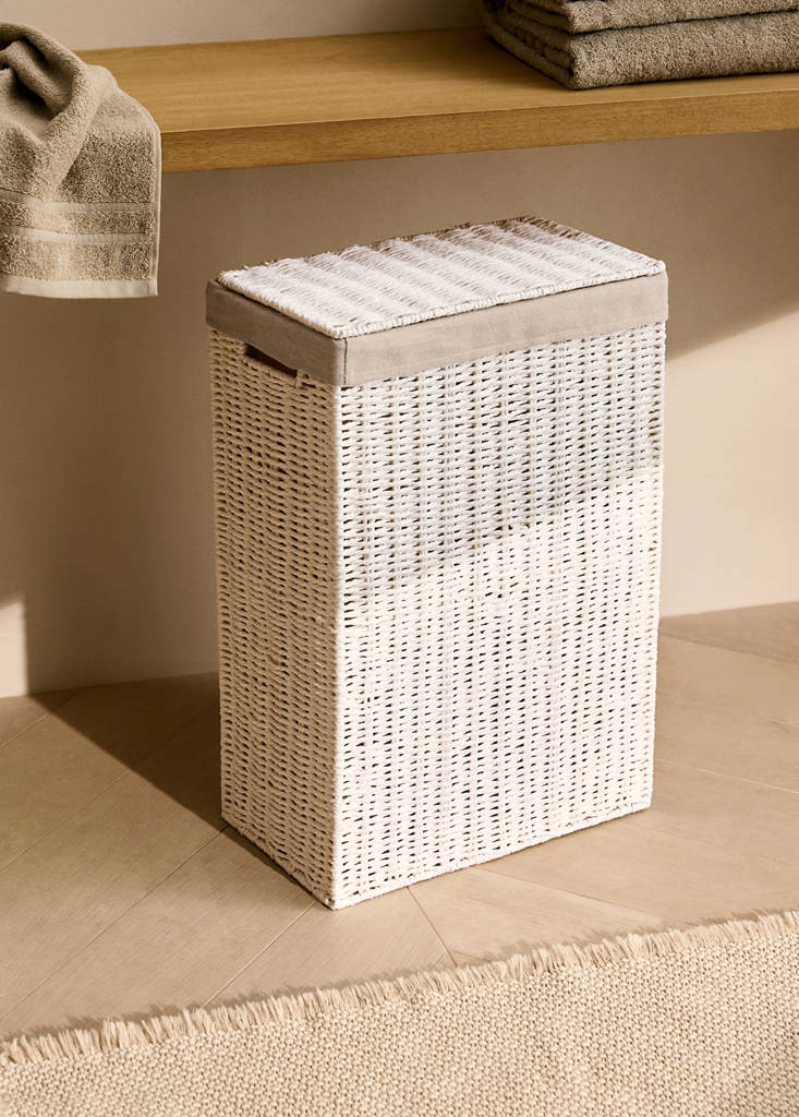 Medium paper laundry basket — White