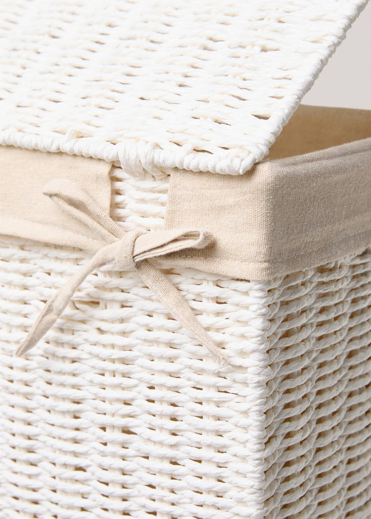 Medium paper laundry basket — White