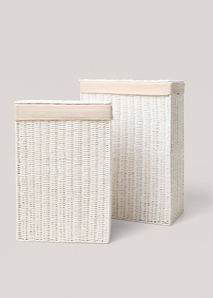 Medium paper laundry basket — White