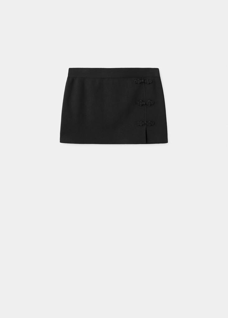 Short skirt with side opening — Black