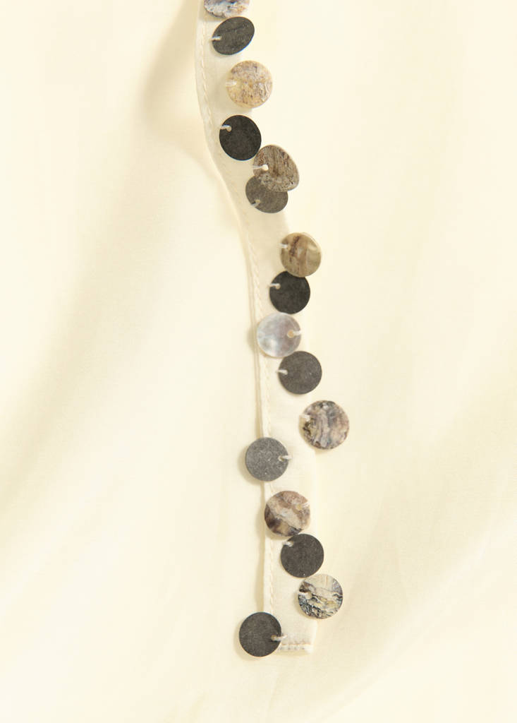 Semi-transparent shirt with beaded belt — Off White