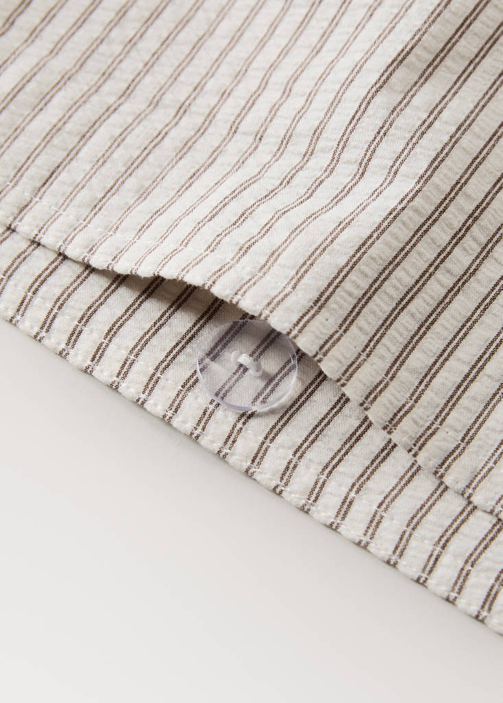 Seersucker cotton duvet cover with fine stripes for 180/200 cm bed — Coffee