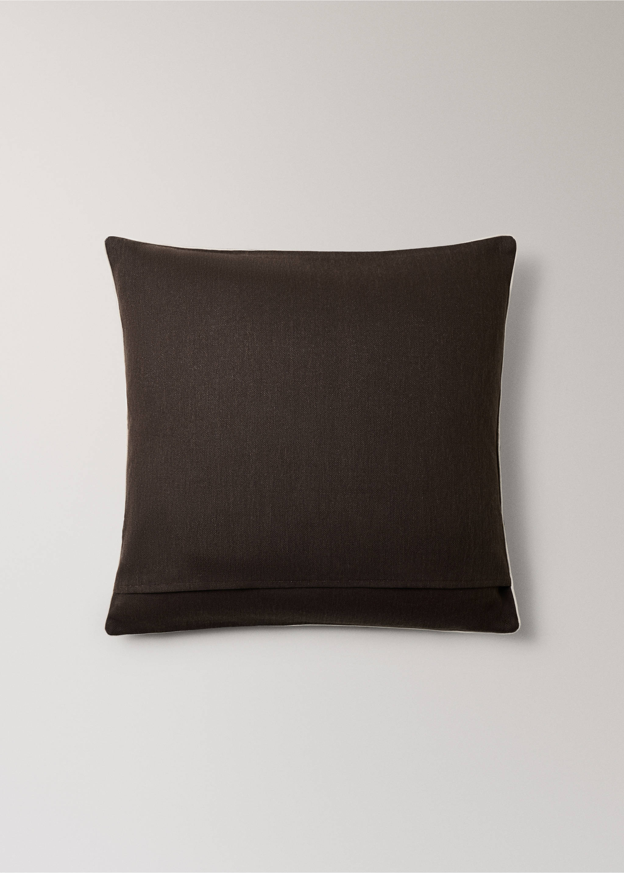 Cotton cushion cover with structure 60x60cm - Details of the article 4, Brown. Ref: 37031463-00.