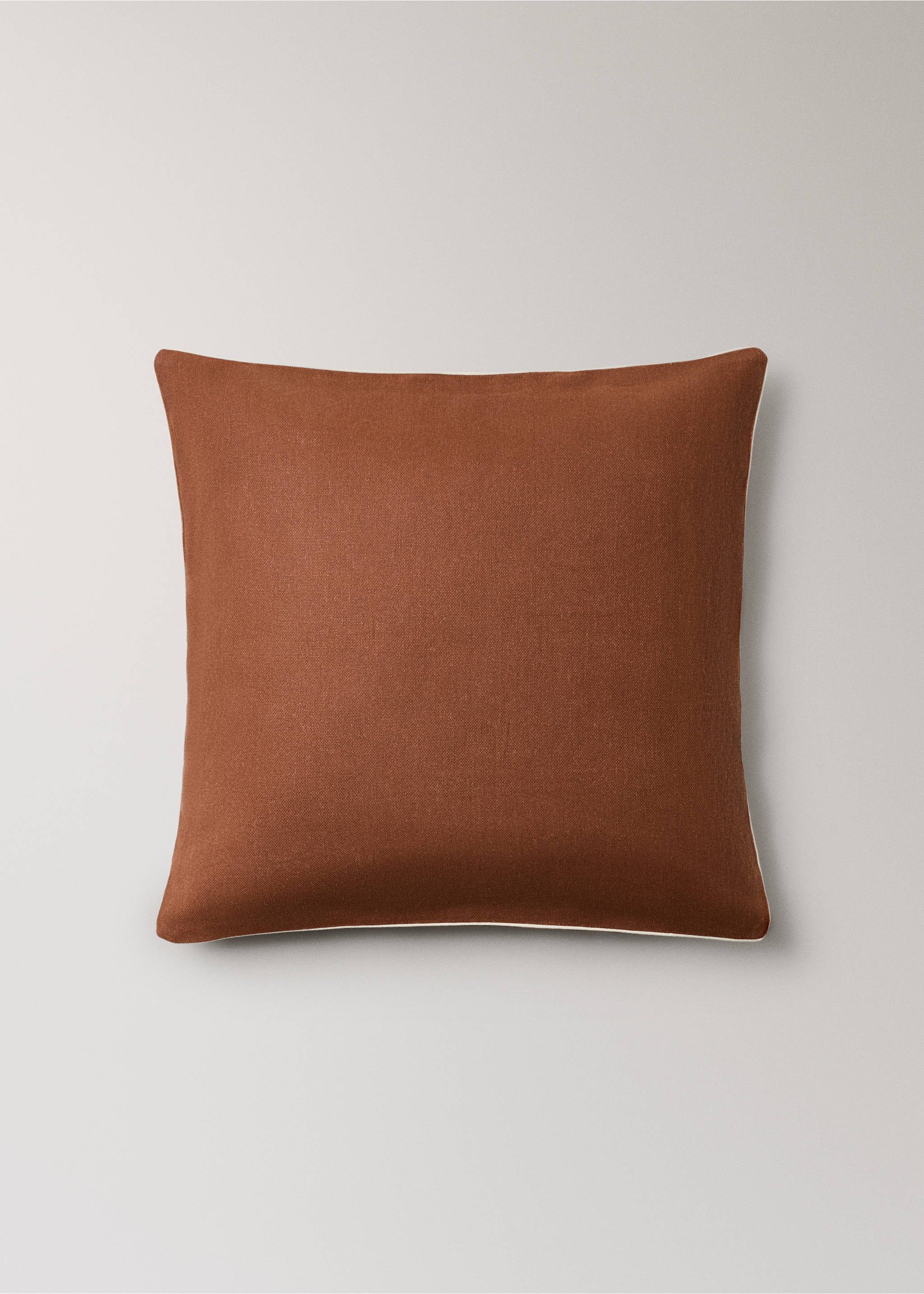 Cotton cushion cover with structure 60x60cm - Article without model, Russet. Ref: 37031463-00.