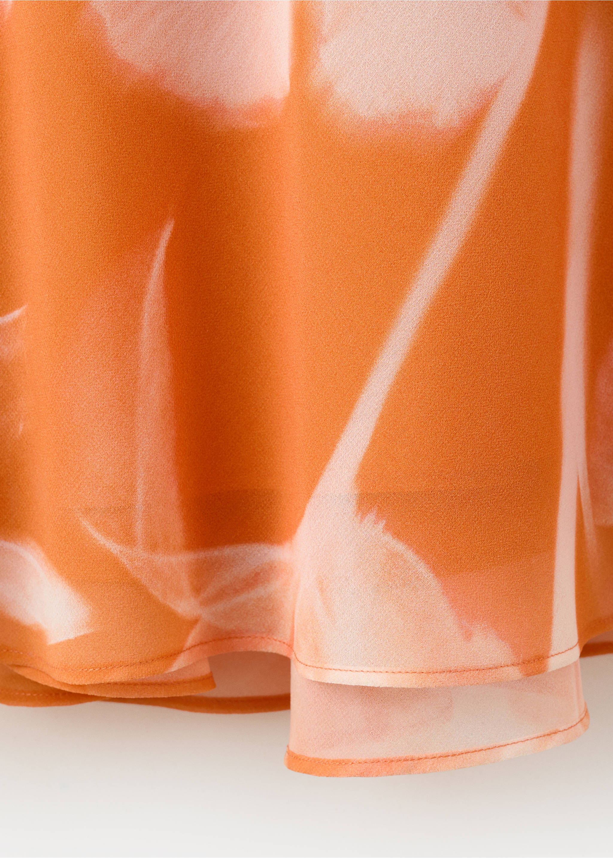 Floral-print flowy dress - Details of the article 8, Orange. Ref: 37031464-00.