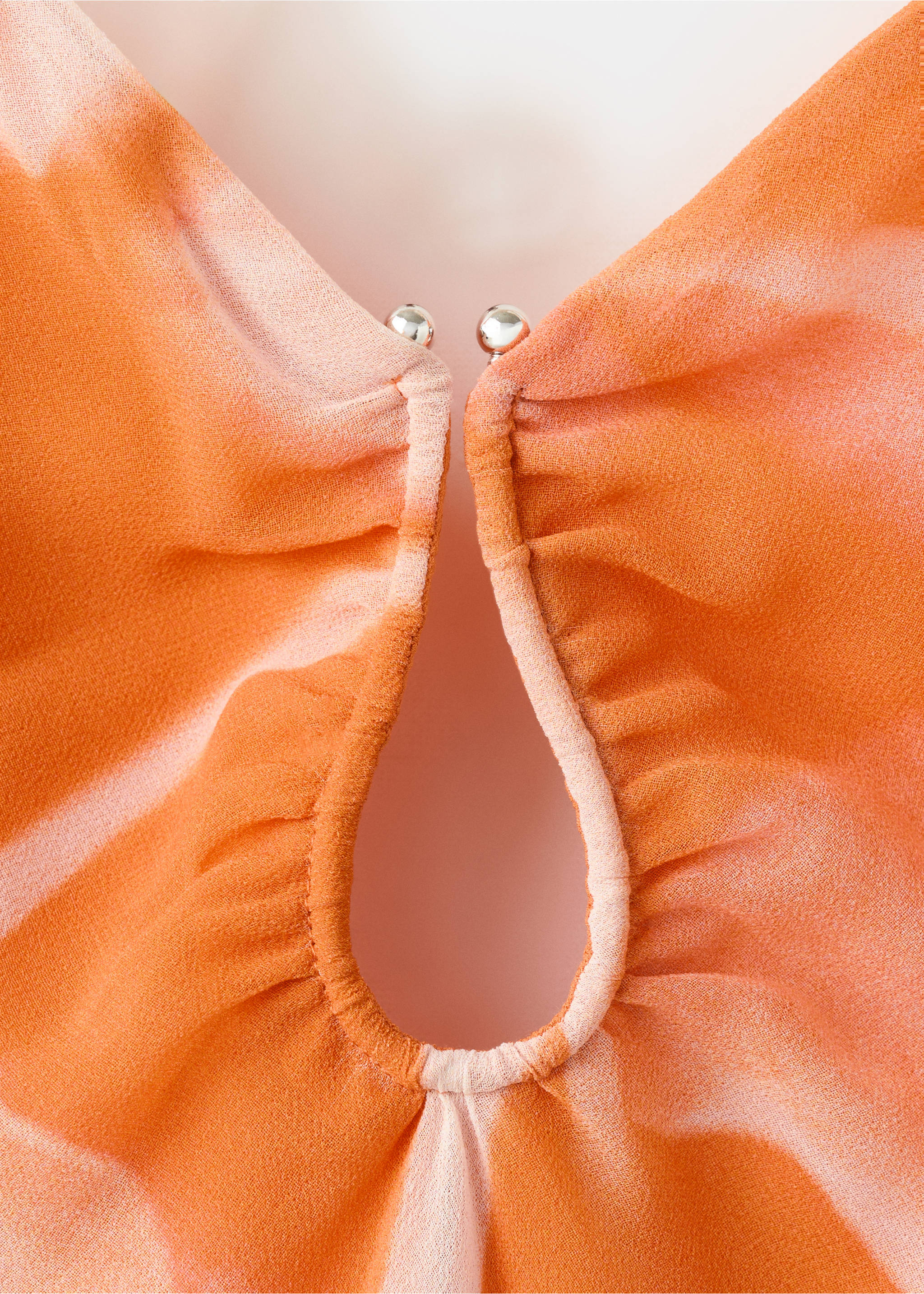 Floral-print flowy dress - Details of the article 0, Orange. Ref: 37031464-00.