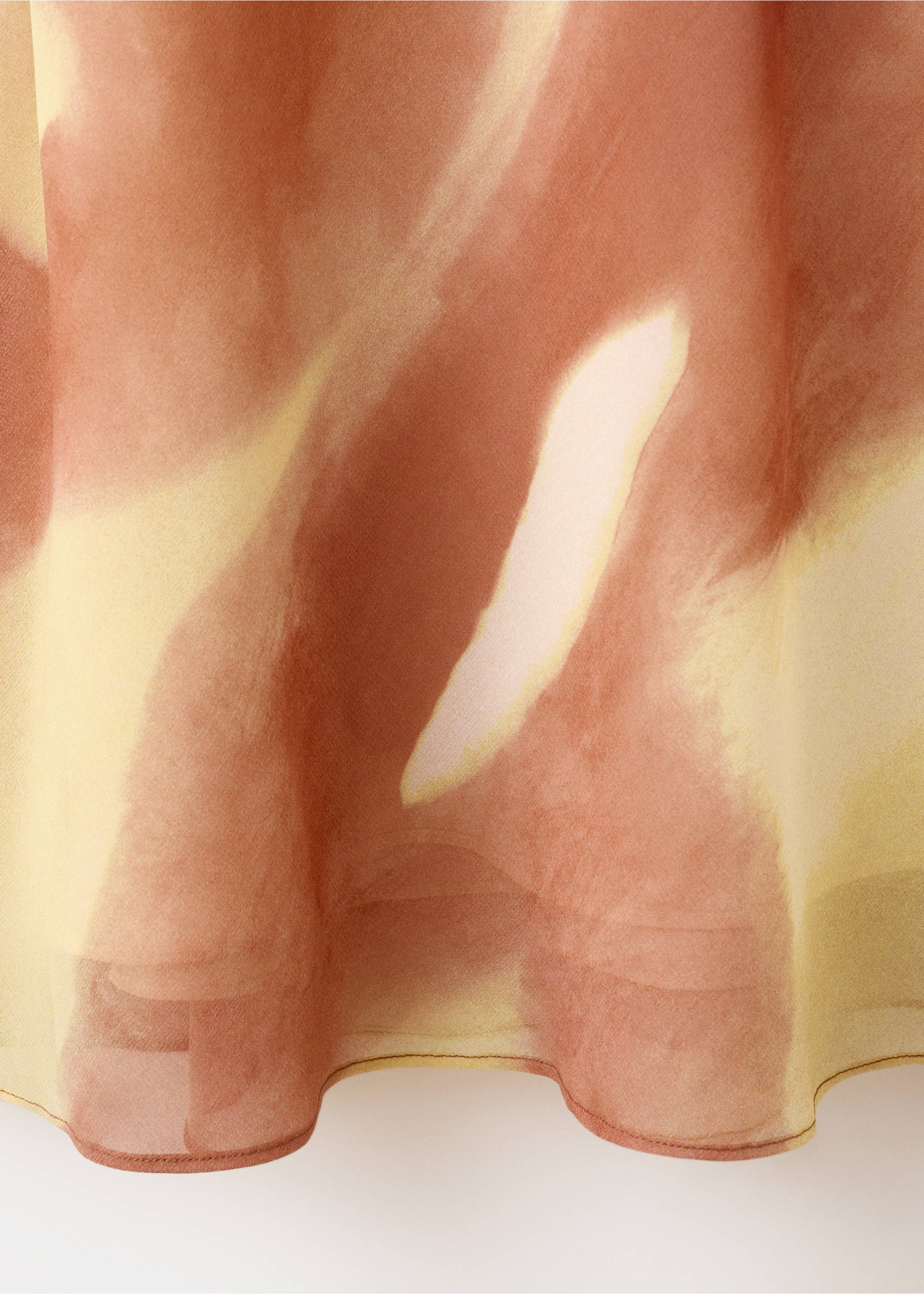 A-line printed dress - Details of the article 0, Pastel Yellow. Ref: 37031465-00.