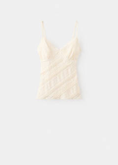 V-neck lace top — Vanilla 6