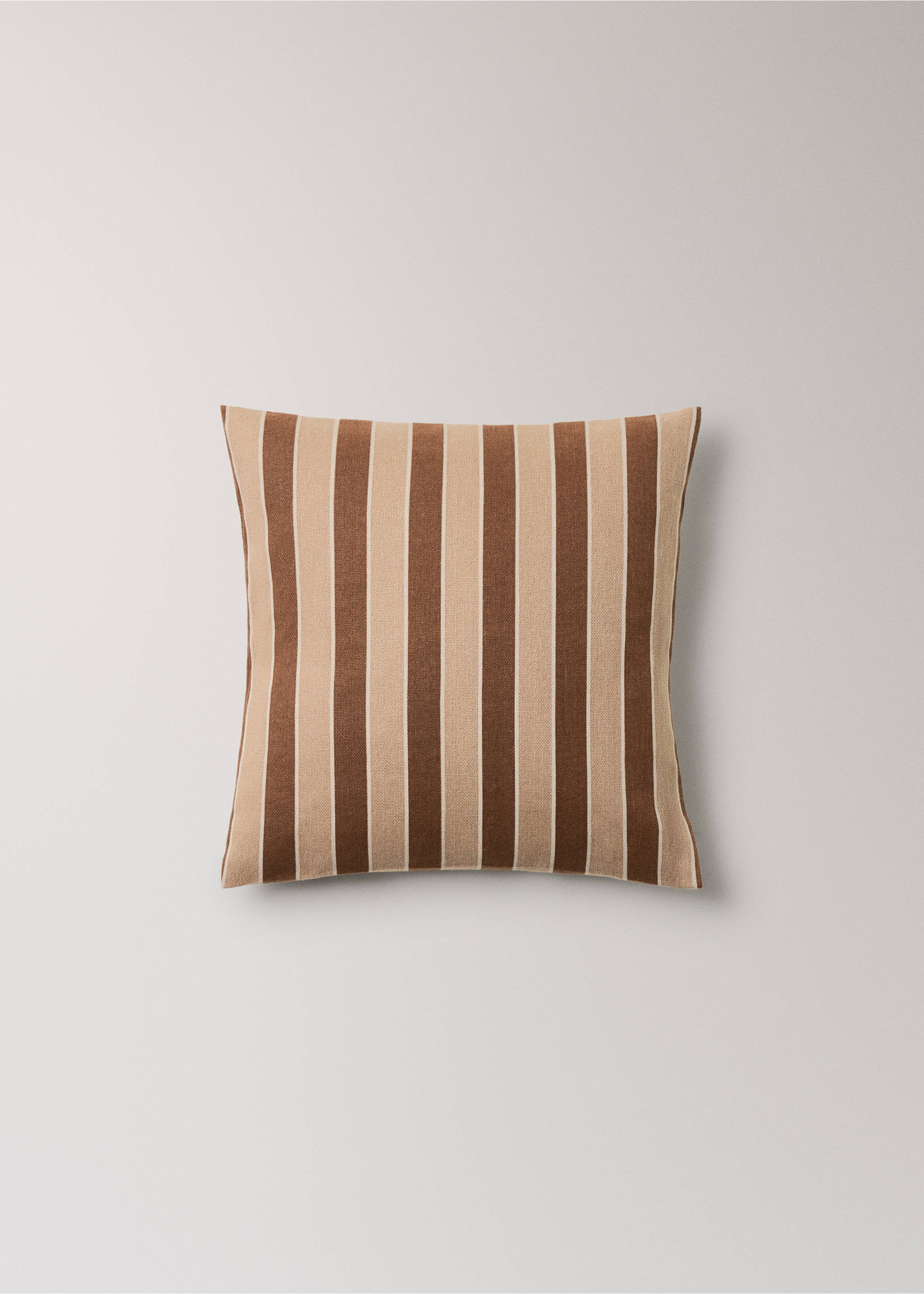 Housse de coussin en coton imprimé à rayures 45x45 cm - Article sans modèle, Ocre. Ref: 37031468-00.