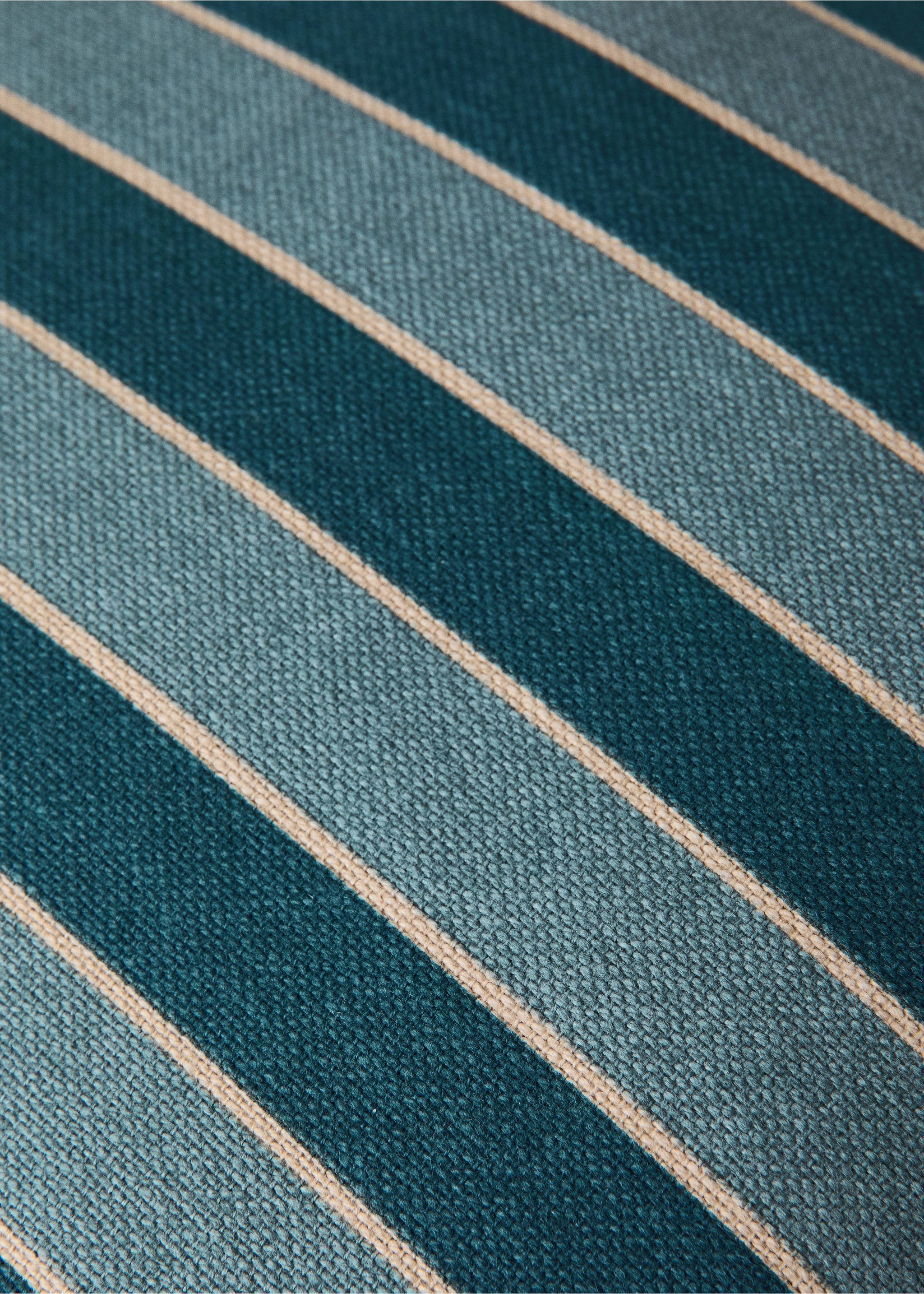 Cotton cushion cover with printed stripes 45x45 cm - Details of the article 3, Petrol Blue. Ref: 37031468-00.